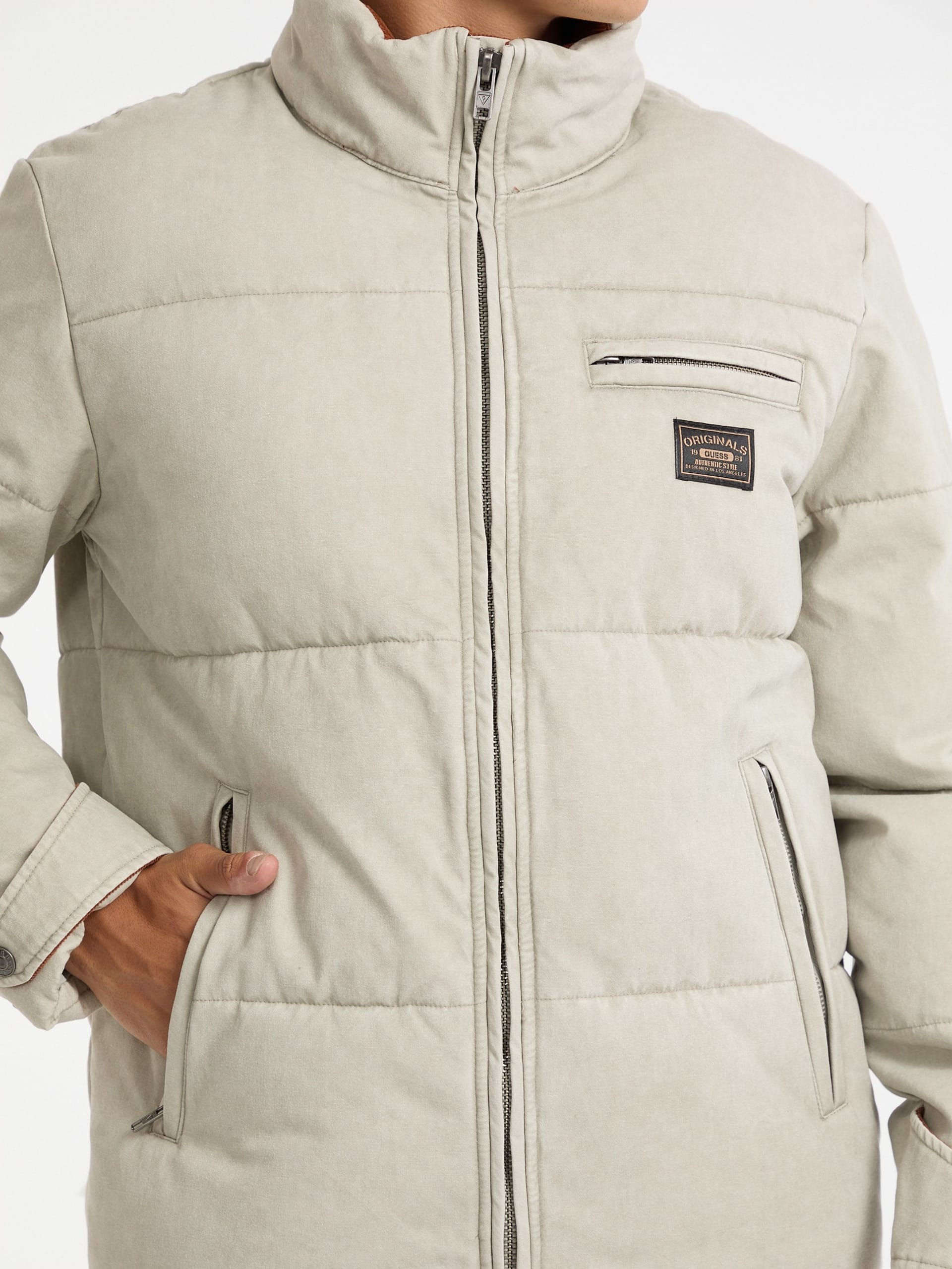 Jaqueta puffer de lona GUESS Originals