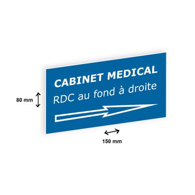 Plaque personnalisée avec votre texte - 150 x 80 mm - bleue - adhésivée prête à poser