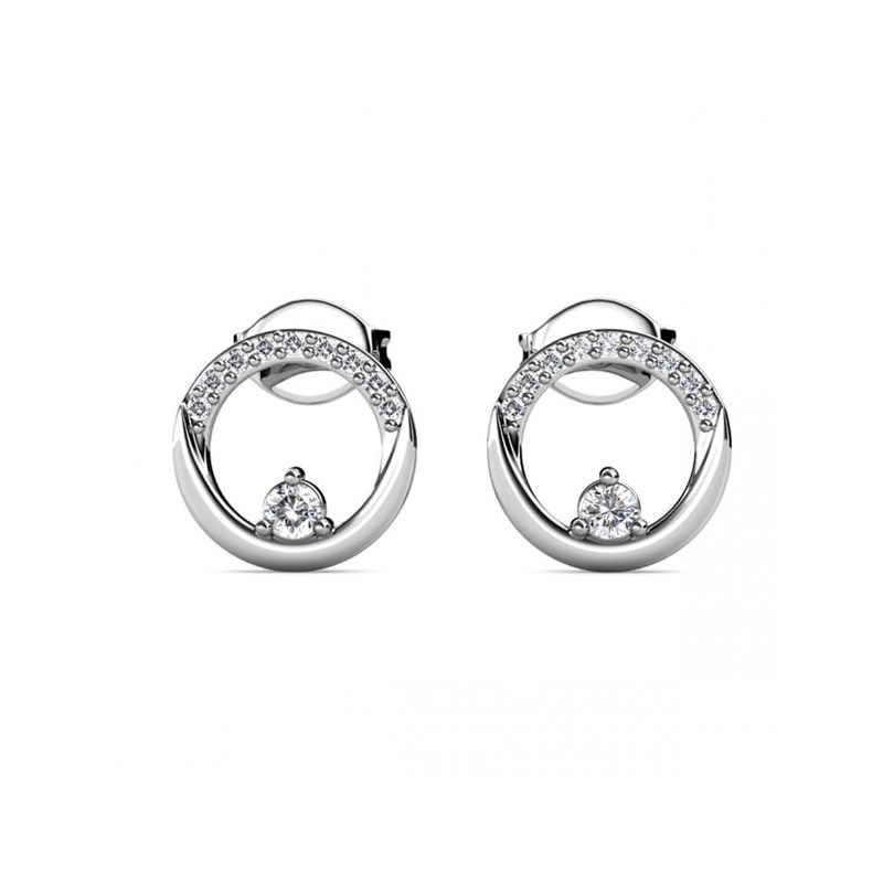 Boucles d'oreilles Clarine - Argenté et Cristal