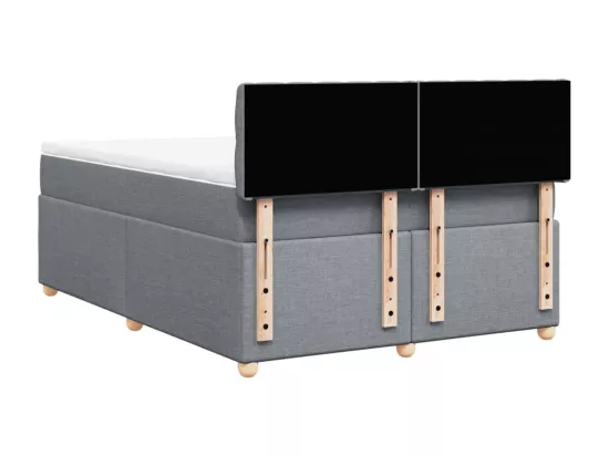 Sommier à lattes de lit avec matelas Gris clair 160x200cm Tissu