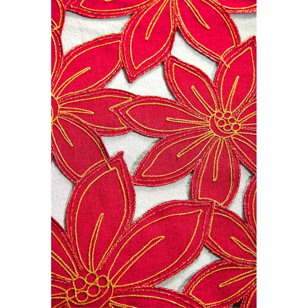 Chemin de table poinsettias découpe