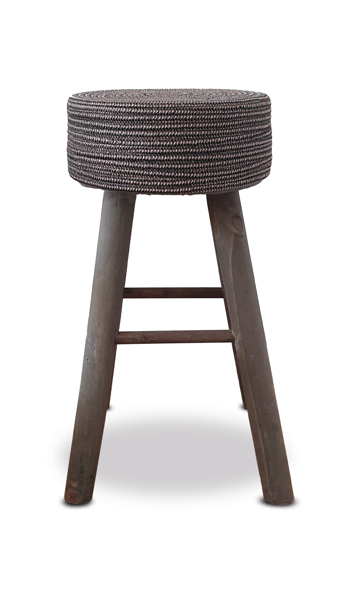 Hocker 'Bregnot', grau, natur, H 59 cm, Ø 31 cm von fischer's lagerhaus