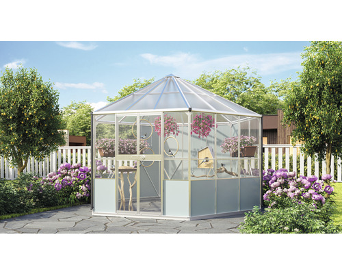Vitavia Circus 9000 vogelvolière, 383 x 336 cm, ca. 9 m², maaswijdte 13 x 13 mm, draaddikte 1,5 mm, blank aluminium