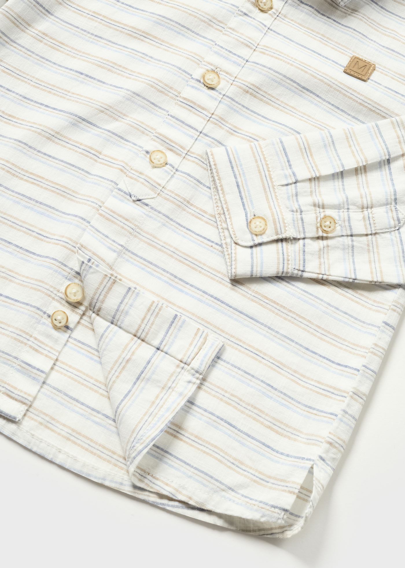 Camisa polo listrada horizontal de algodão sustentável para bebê
