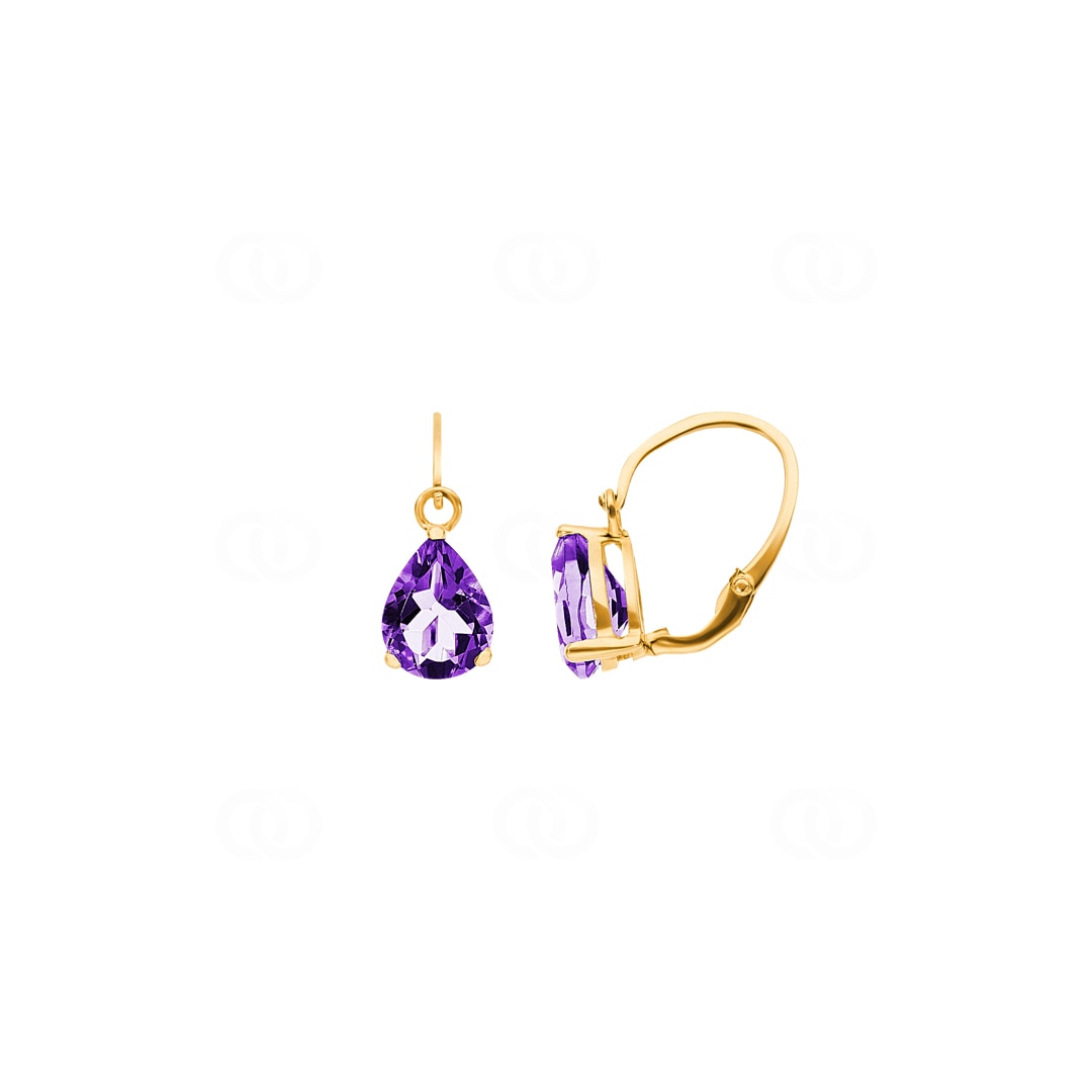 Ohrringe 750/18 K Gelbgold mit Amethyst