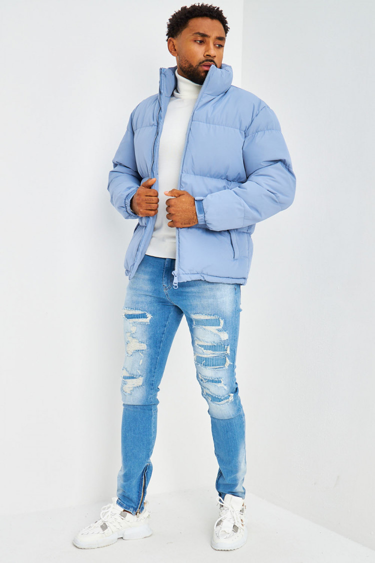 Doudoune matelassée bleu clair