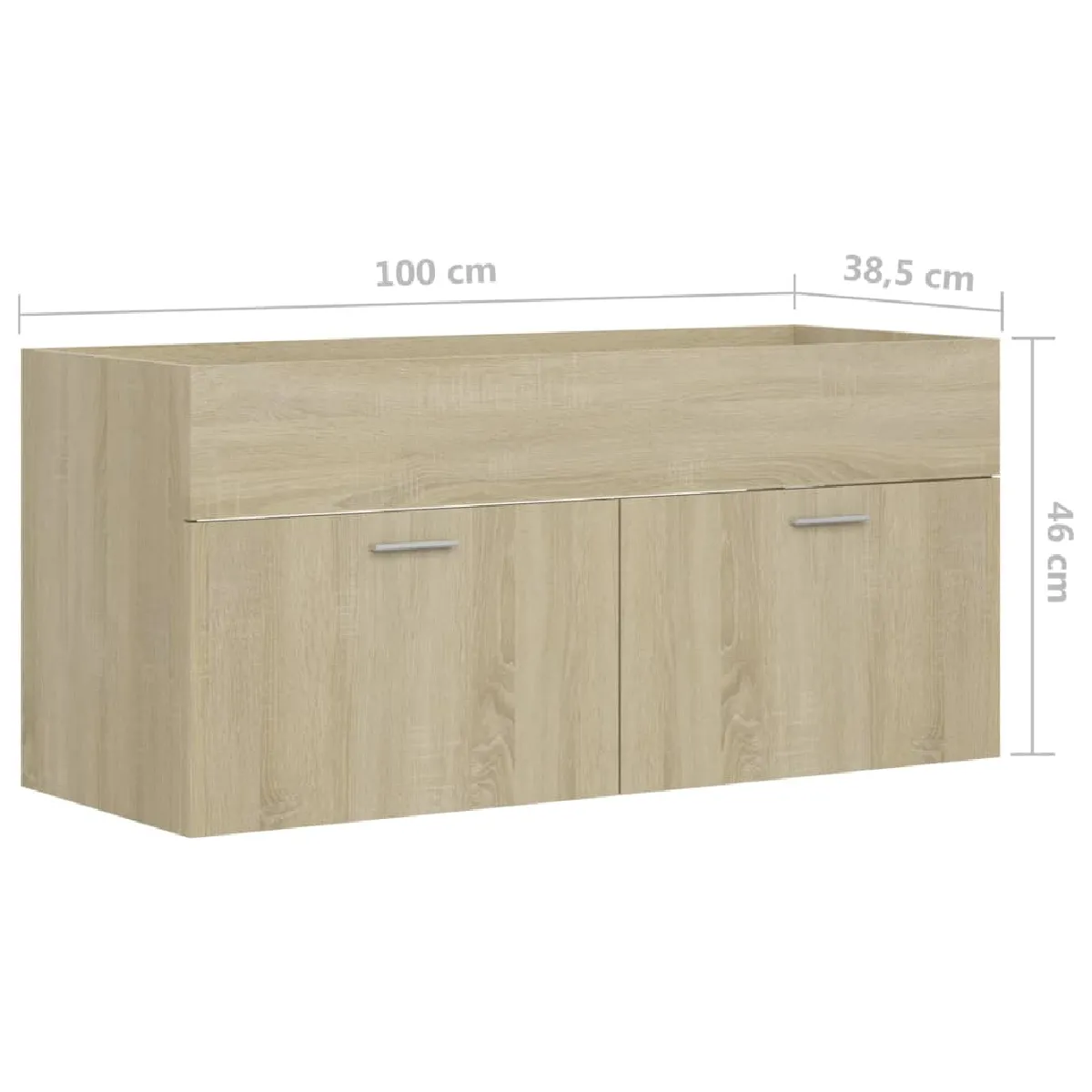 vidaXL Armoire lavabo intégré chêne sonoma