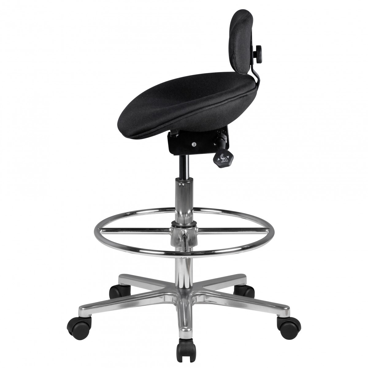 KADIMA DESIGN Modena Arbeitsstuhl: Höhenverstellbare Sitzfläche/Rückenlehne, PU-Formschaum, Aluminium-Fußkreuz, drehbar, 100.000 Scheuertouren Stoff.