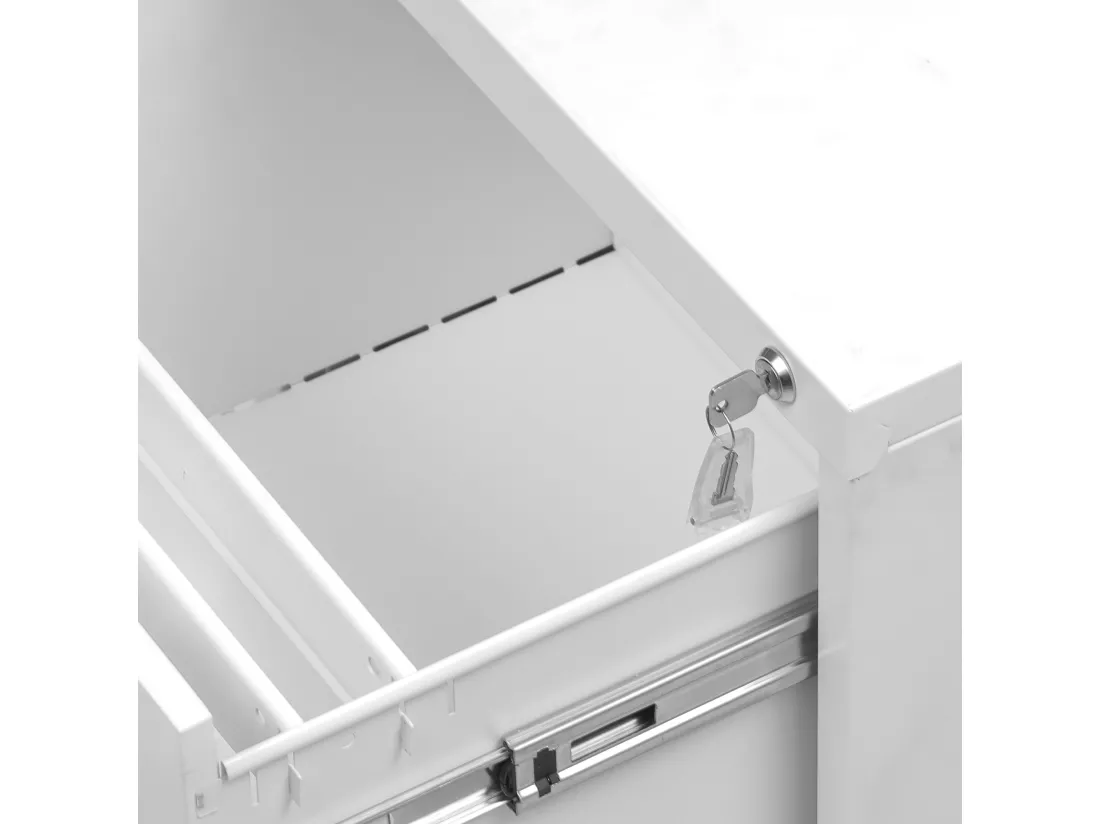 Classeur 4 tiroirs - pour format lettre/légal/A4 - pour le bureau à domicile - blanc - 45.8 x 45 x 133cm