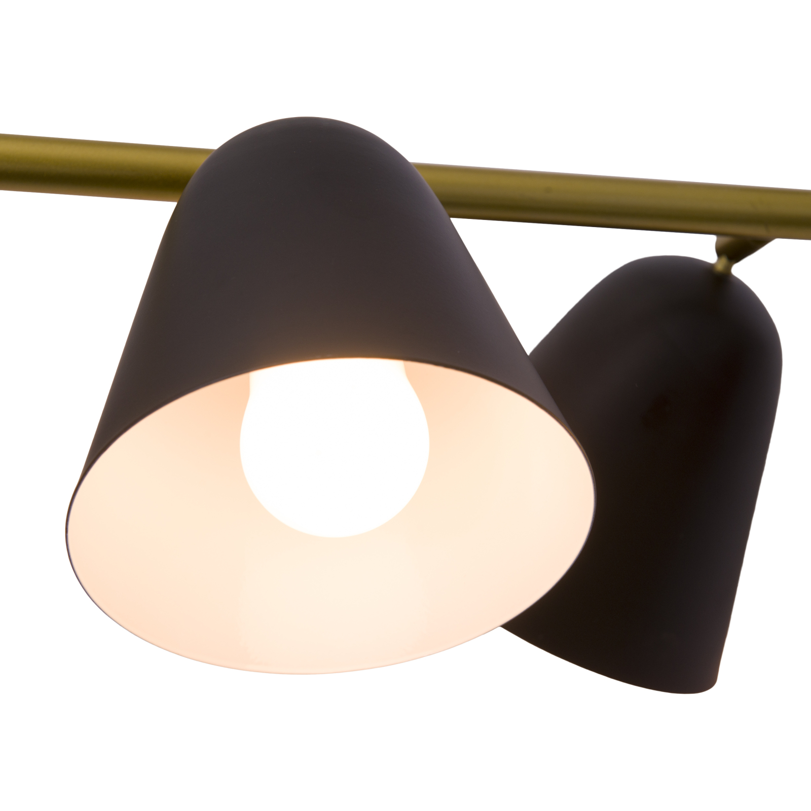 Pendelleuchte - schwarz-goldfarben - 61 cm - 4-flammig