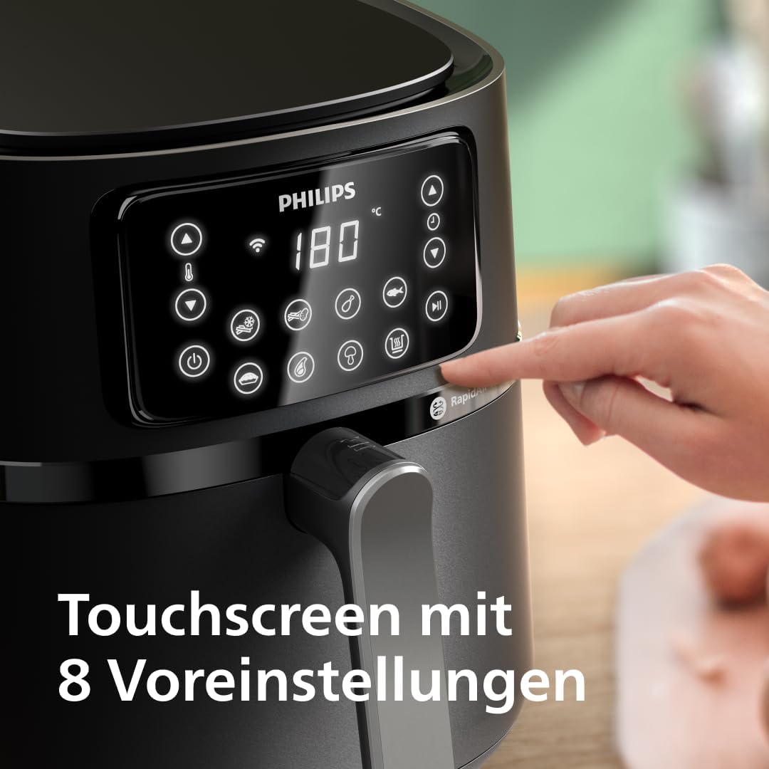 Philips Airfryer 5000 Series Heißluftfritteuse XXL, 7,2L (1,4Kg), 16-in-1 Airfryer, Wifi Verbunden, 90% Weniger Fett Mit Rapid Air Technologie, Rezepte-App (HD9285/90)
