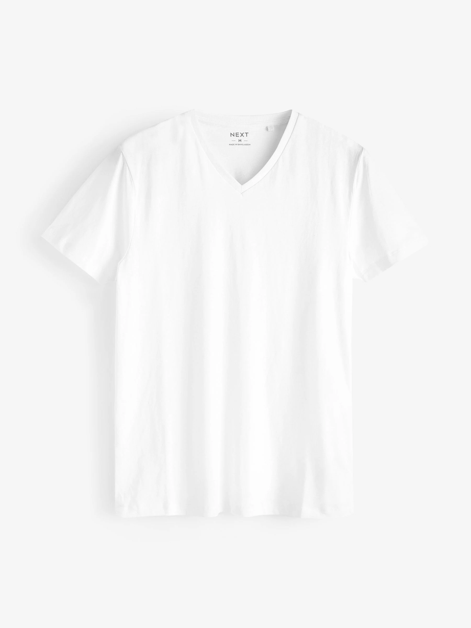 Wit - Verpakking van 2 slim-fit 100% katoenen T-shirts met V-hals en laagjes