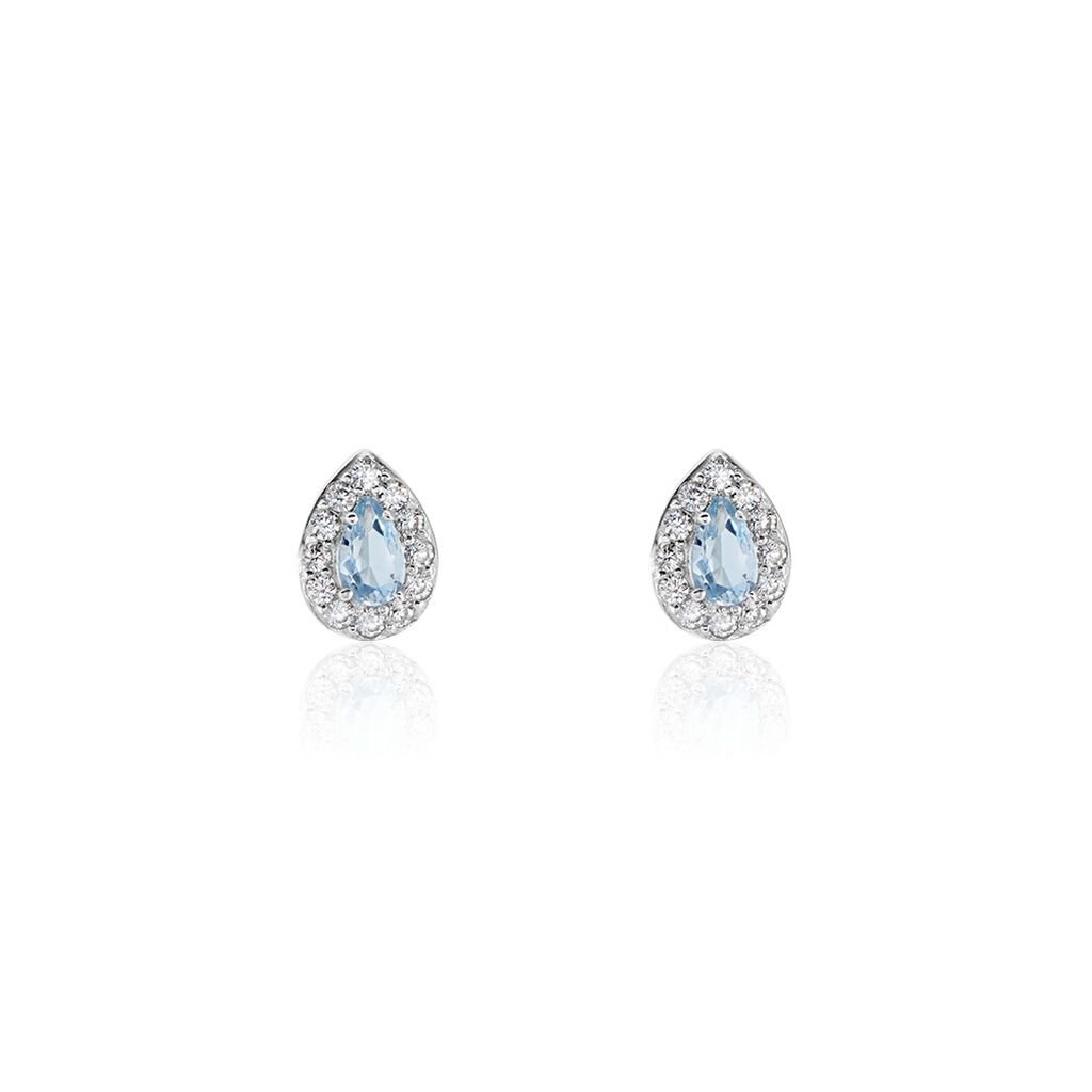 Boucles D'oreilles Puces Argent Blanc Tania Oxydes De Zirconium
