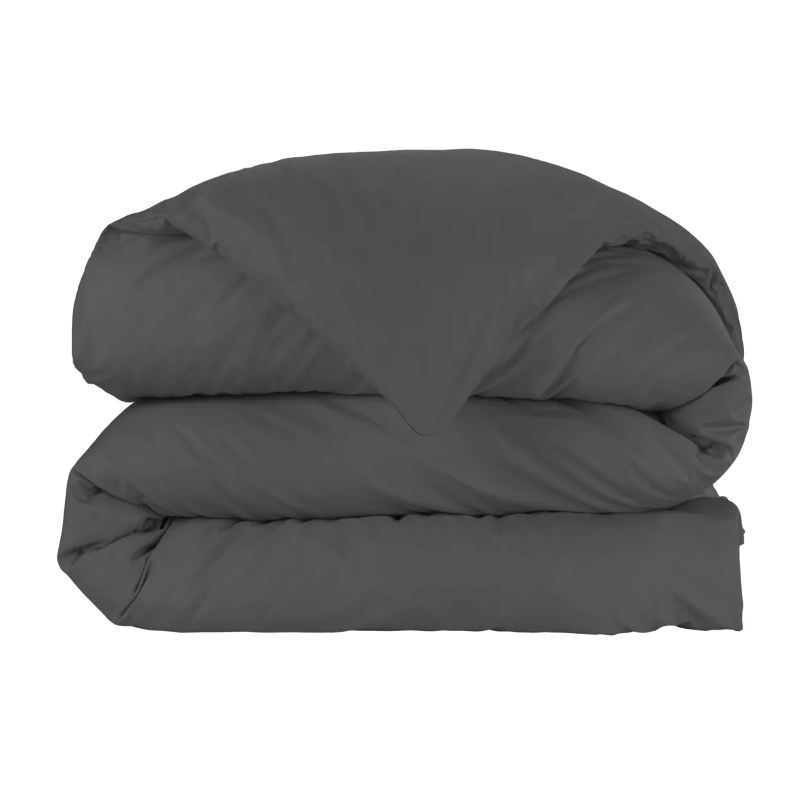 Housse de couette percale de coton (140 x 200 cm) Cali Gris anthracite