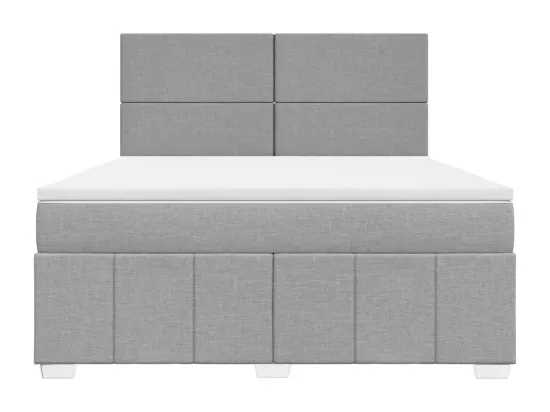 Sommier à lattes de lit avec matelas Gris clair 180x200cm Tissu