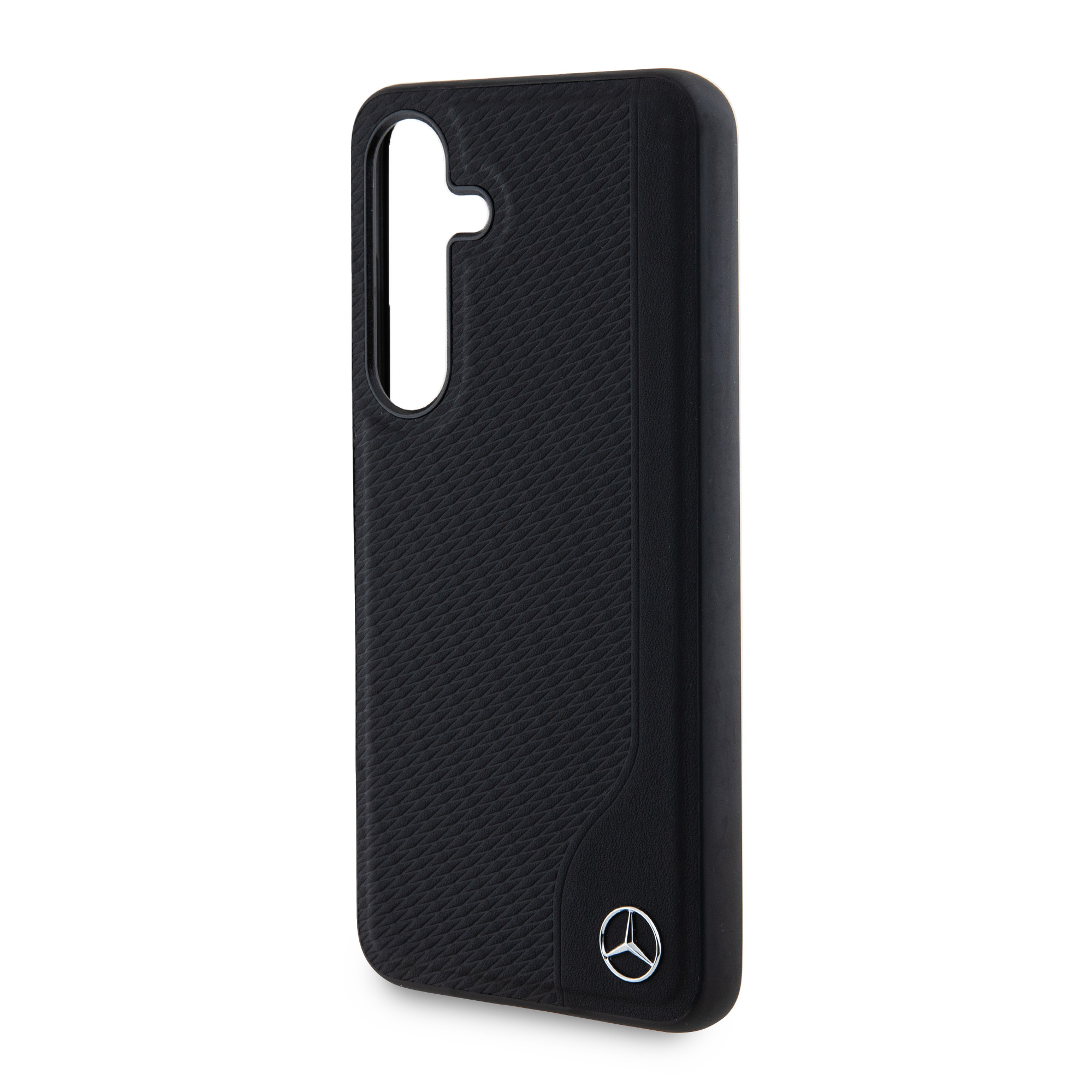 Samsung Galaxy S24 Hardcase Leder Hülle Debossed Line MagSafe-Modul (MEHMS24S23RBGVK) - Schwarz