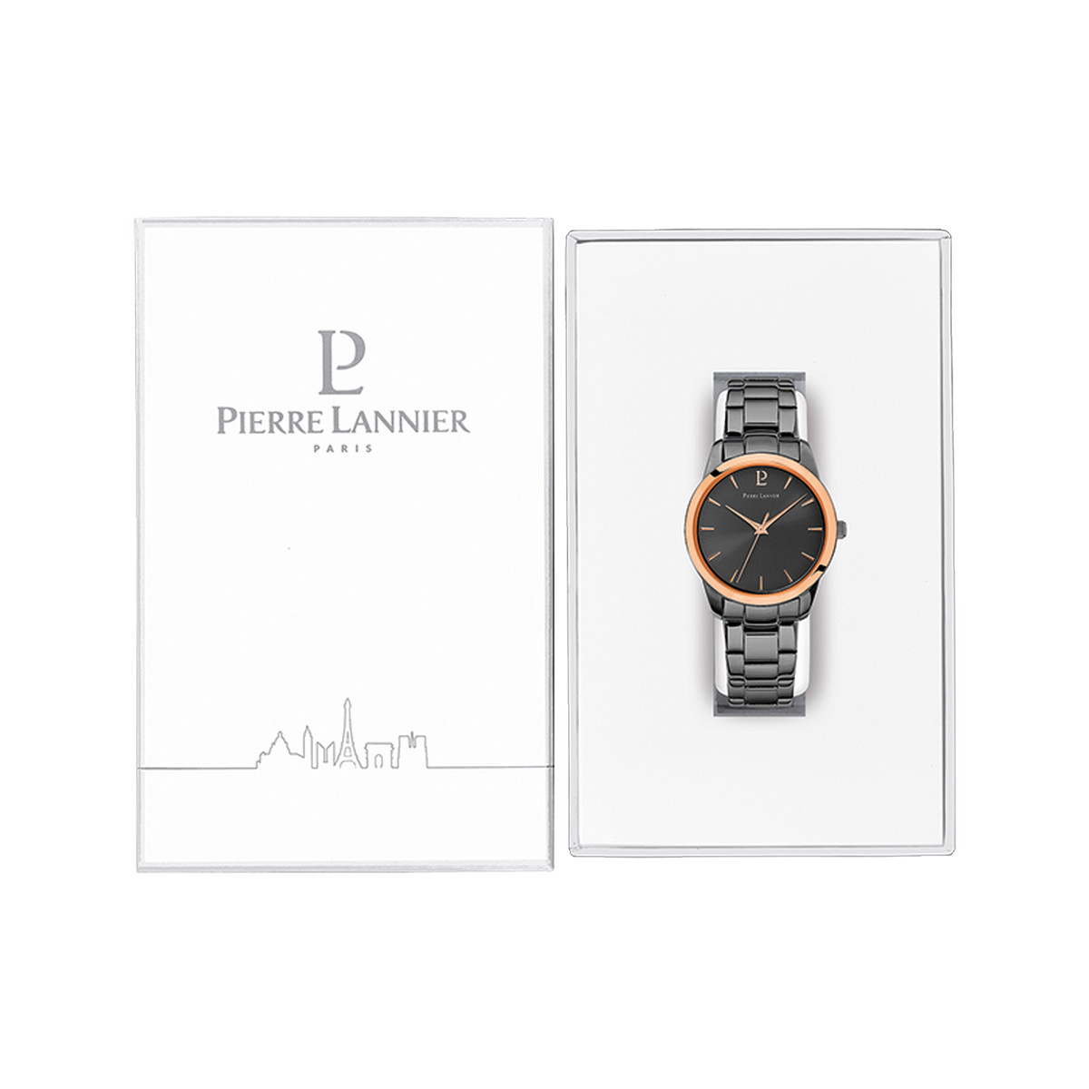 Montre PIERRE LANNIER roxane femme bracelet acier gris