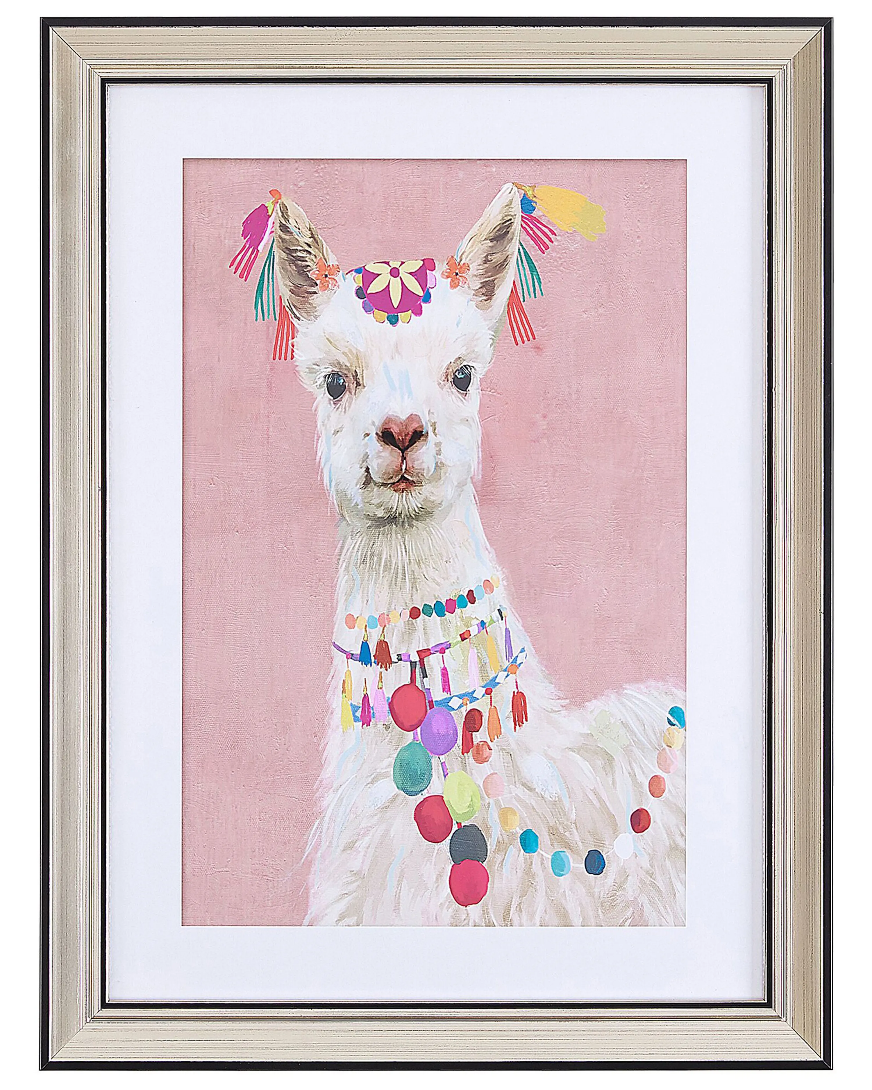 Ingelijste afbeelding BALALA Dieren motief 30 x 40 cm Roze