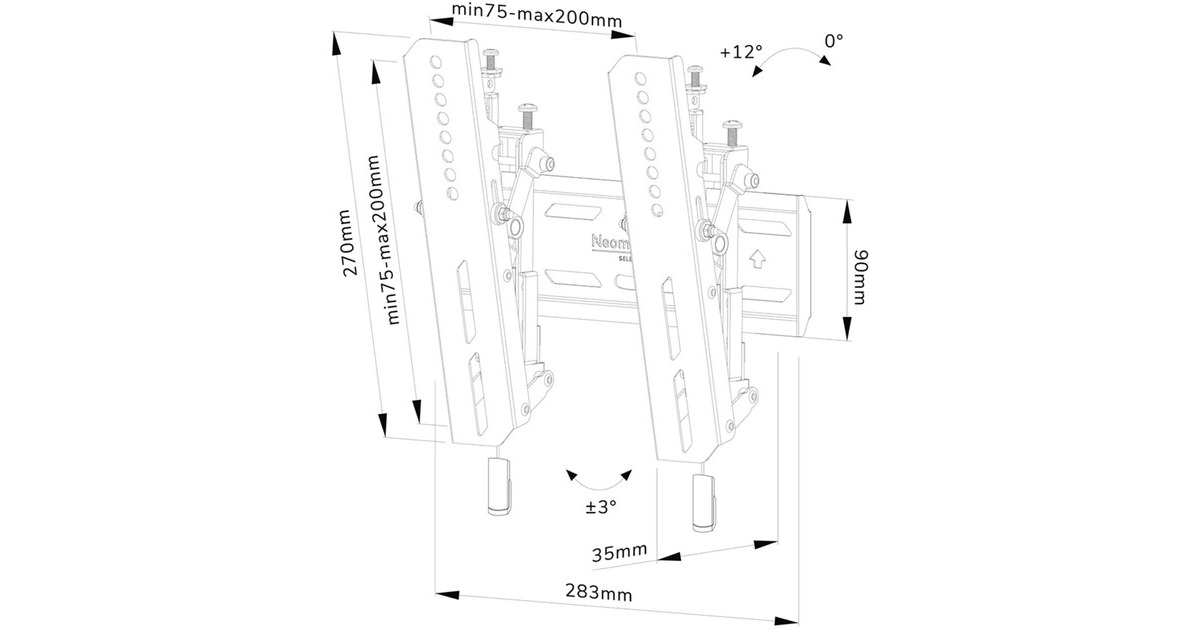NeomountsSelect WL35S-850BL12 tv wandsteun bevestiging  (Zwart)