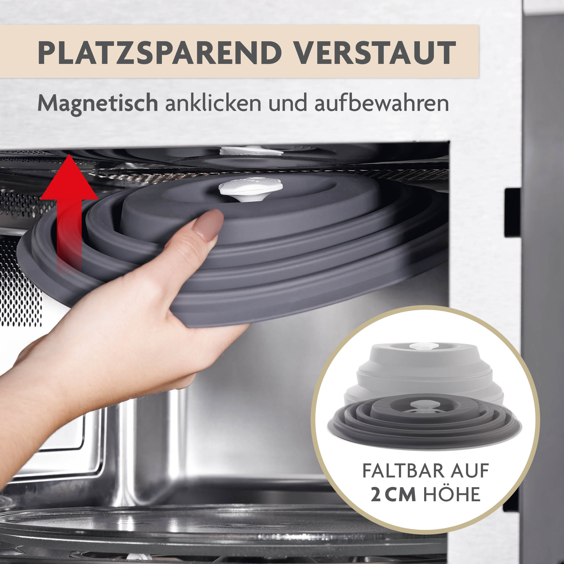 KitchBo Mikrowellenhaube faltbar 26x11,5cm