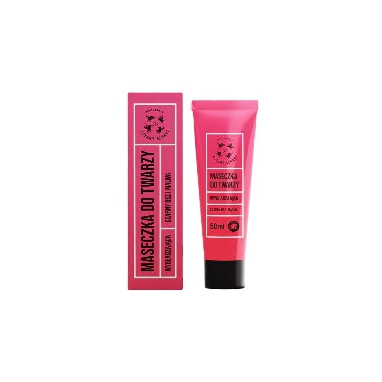 Mydlarnia Cztery Szpaki glättende Gesichtsmaske Schwarzer Holunder und Malve 50 ml