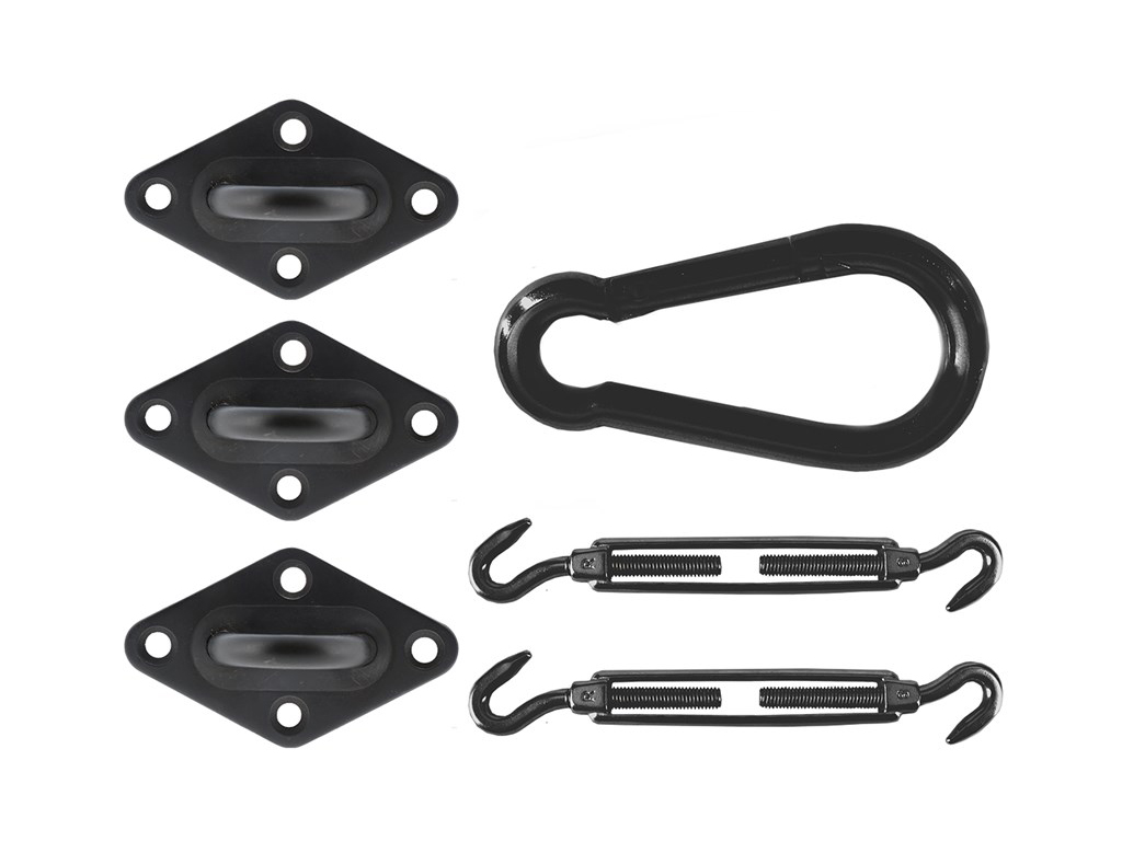 Livn driehoek schaduwdoek RVS bevestigingsmateriaal - Black