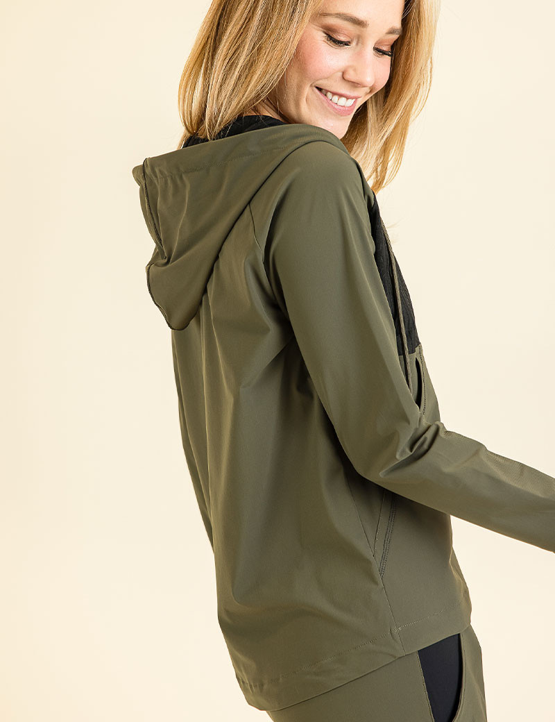 HBT GREEN PEAKS | SINBAD SWEAT FEMME KAKI/NOIR