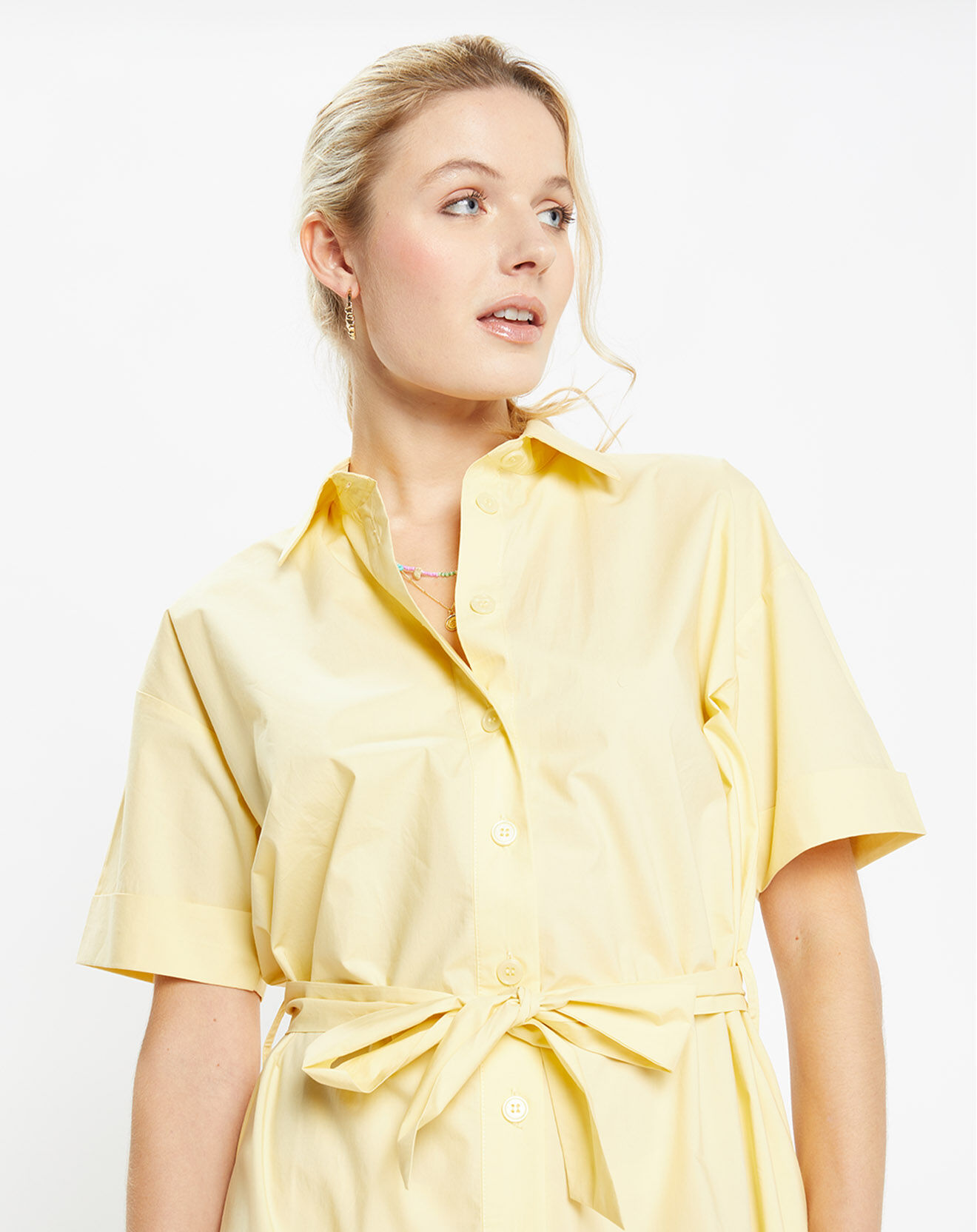 Jodhpur Robe en Popeline de Coton bio Micro jaune