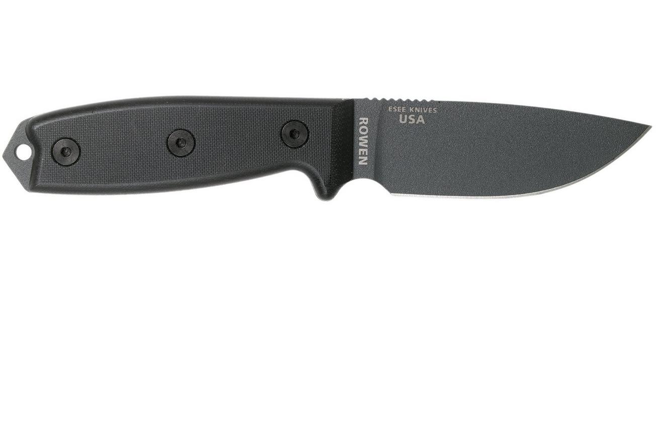 ESEE Model 3 Tactical Gunsmoke Black 3PTGB, zwarte G10 handgreep en kydex schede