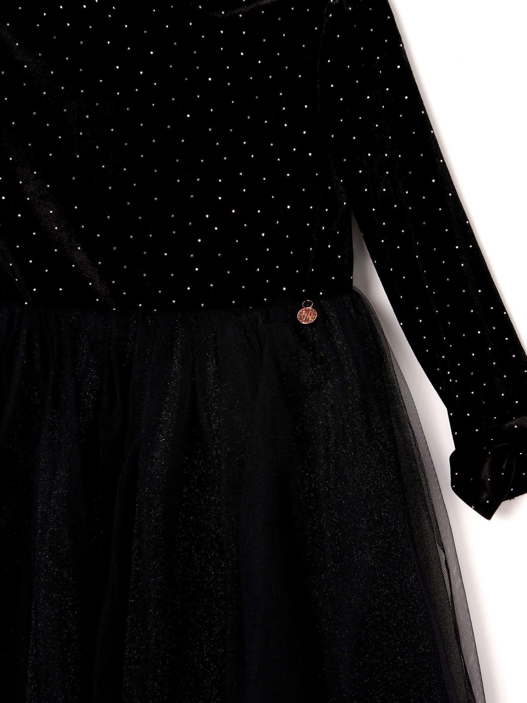 Zwart - Angel & Rocket Elsie Velvet Tulle Dress