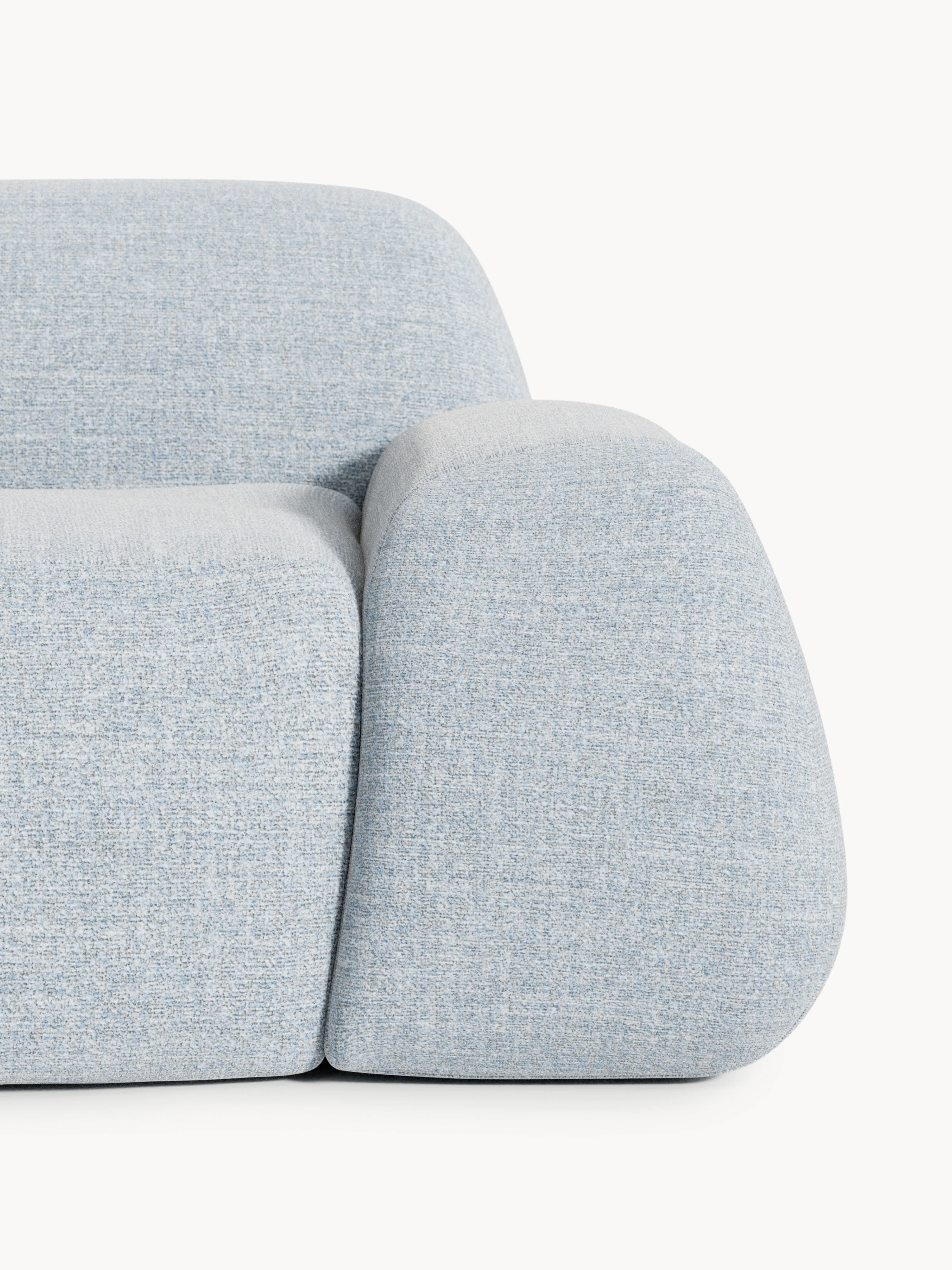 Modulaire bouclé XL hoekbank Wolke met chaise longue