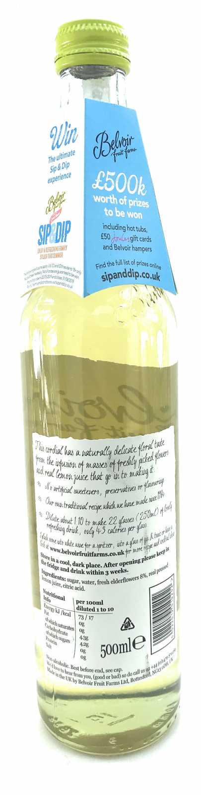 Xarope de Flor de Sabugueiro Belvoir Fruit Farms 500 ml