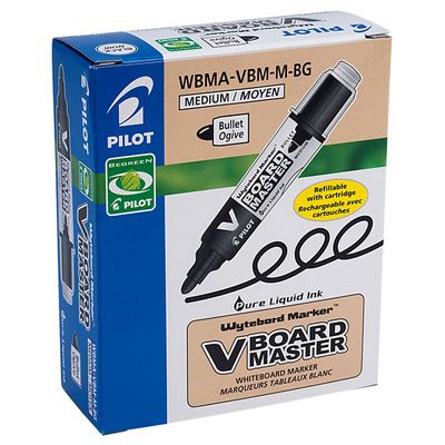 Pilot V BOARD MASTER - Pack de 10 marqueurs effaçables - pointe ogive - noir