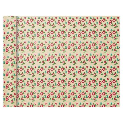 Clairefontaine Excellia Tiny Rolls - Papier cadeau fleurs rouges - 35 cm x 5 m - 80 g/m²