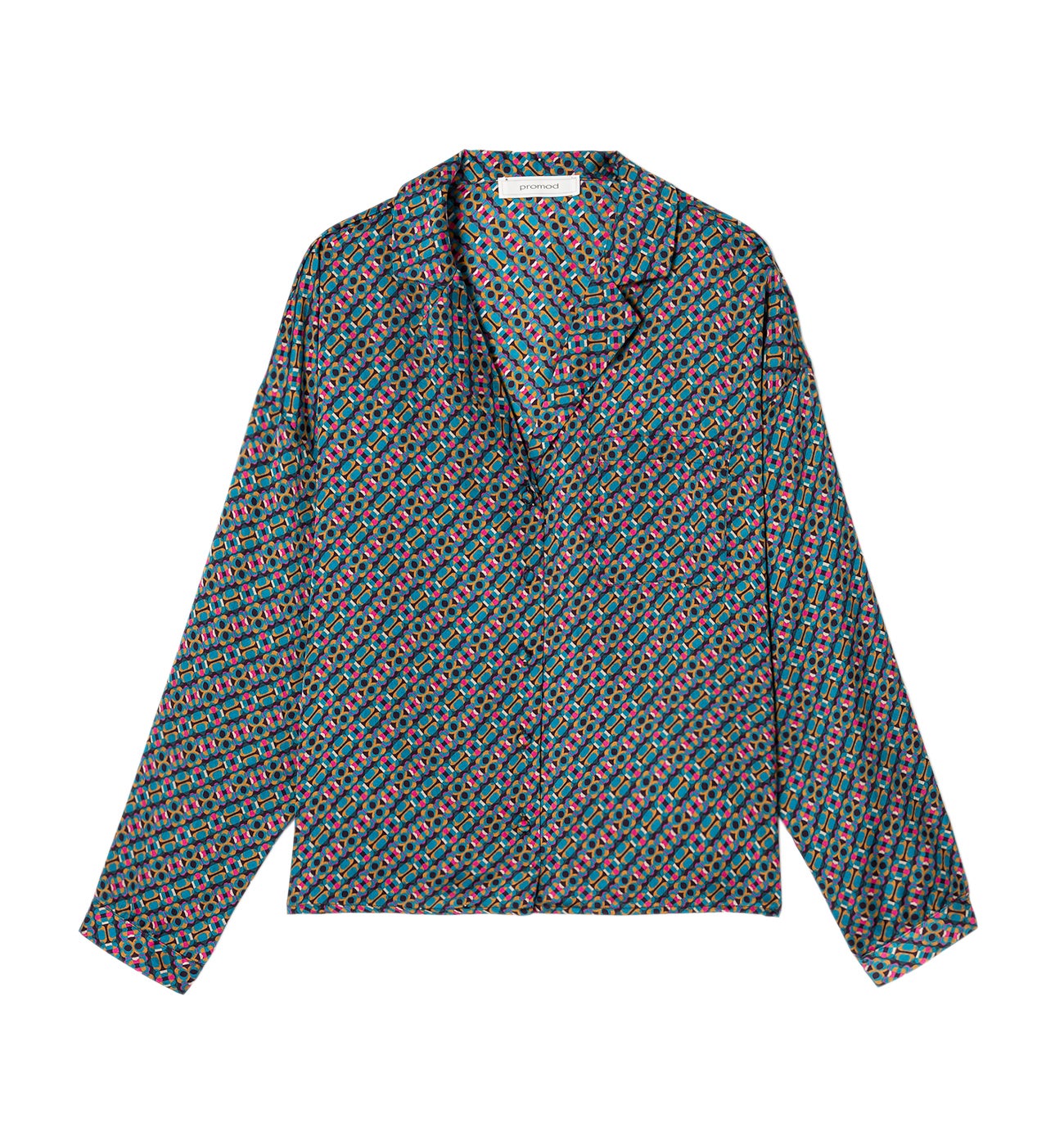 Chemise écoconue en satin - Imprimé vert