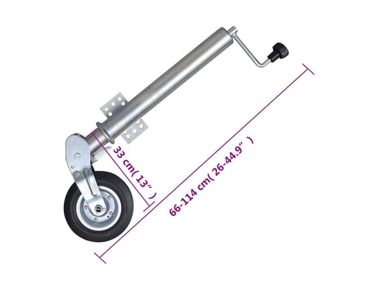 VIDAXL - Roue cric de remorque 60 mm 2 tubes de support 2 pinces fend...