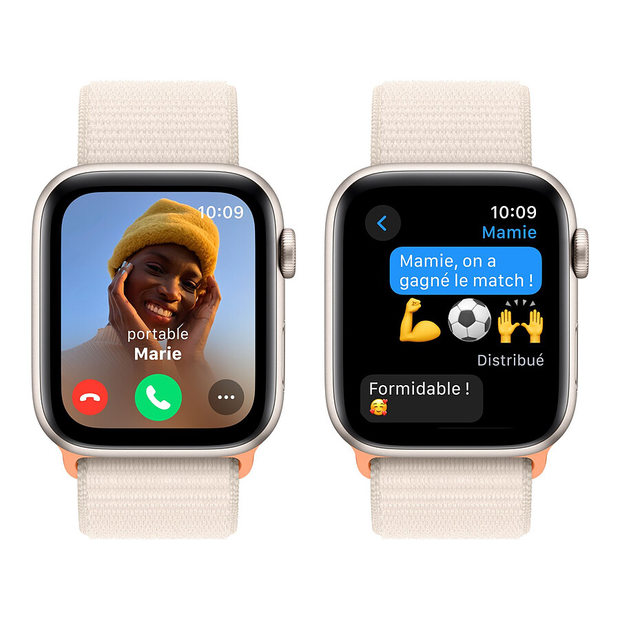 Apple Watch SE GPS + Cellular (2023) (Lumière stellaire - Bracelet Sport Loop Lumière stellaire) - 44 mm