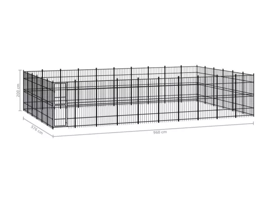 Chenil cage enclos pac noire 960 x 576 x 200 cm 02_0041863