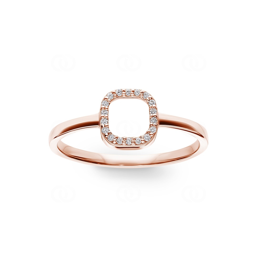 Damenring 750/18 K Roségold mit Diamanten 0.04 ct H/si