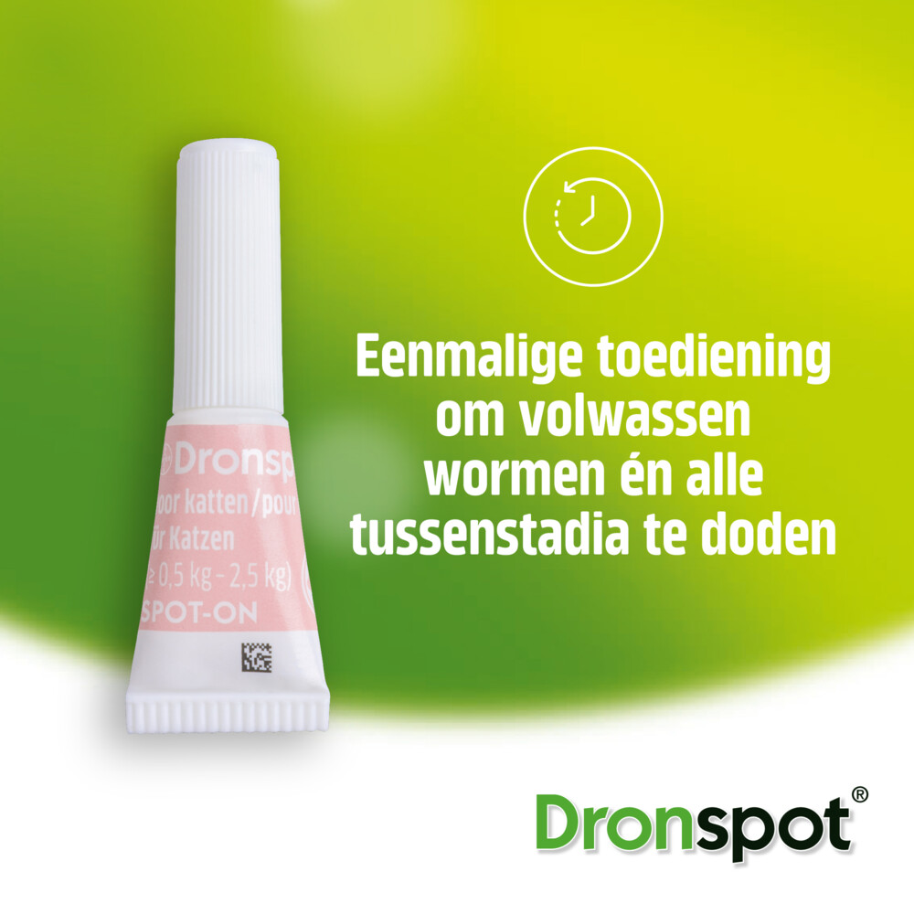 Dronspot Spot On Ontwormingsdruppels Kat 2,5 - 5 kg2 pipetten