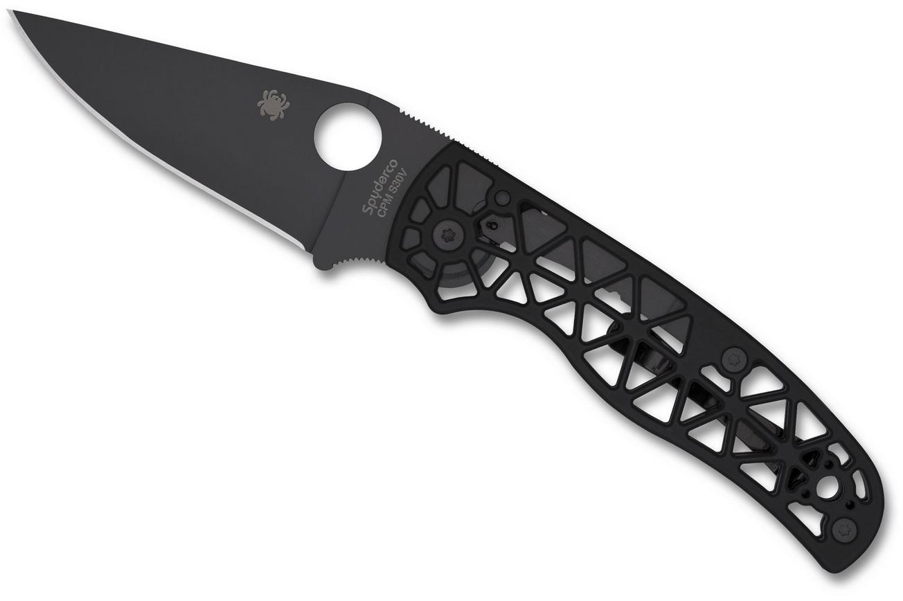 Spyderco Edgerati Black DLC C266BKALBKP Aluminum, CPM S30V zakmes, Sal Glesser design