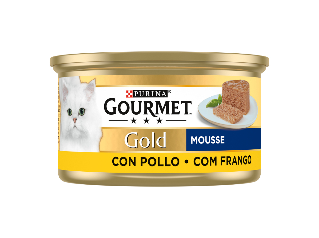 COMIDA HÚMIDA PARA GATO GOURMET GOLD MOUSSE COM FRANGO 85G