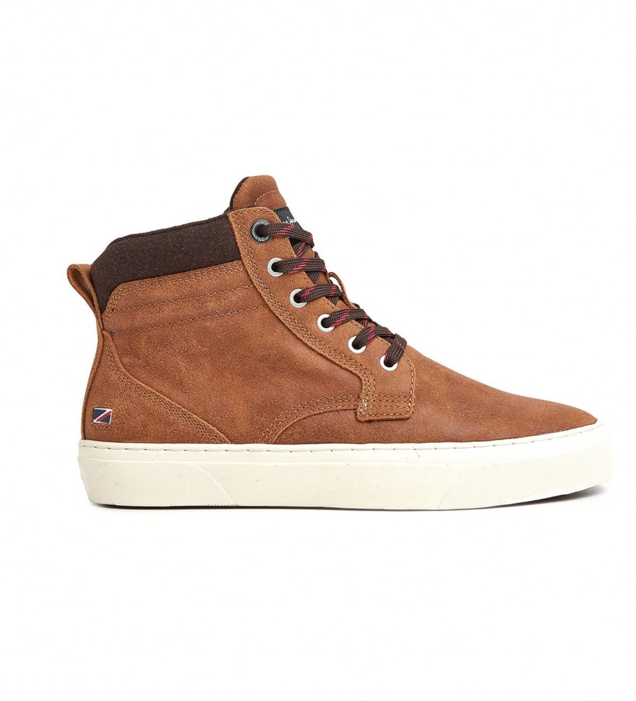 Tênis Pepe Jeans Yogi Boot de couro marrom