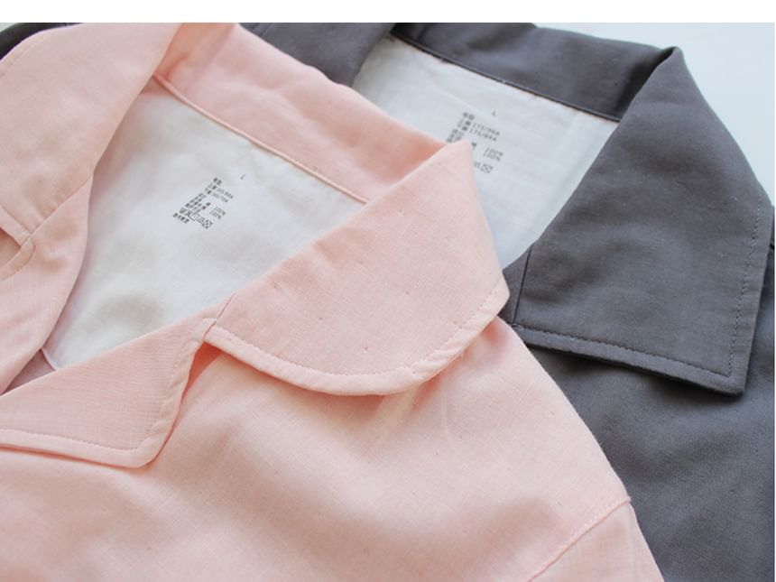 Dogini - Bijpassende pyjamaset voor koppels: effen top met lange mouwen + broek