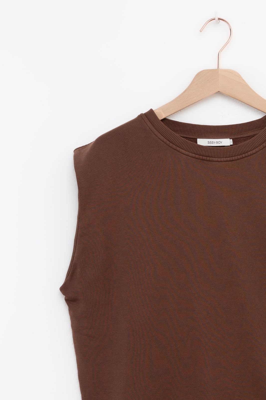 Donkerbruine mouwloze sweater