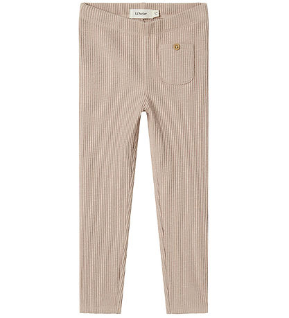 Lil' Atelier Leggings - Rib - NmfRaja - Shadow Grau