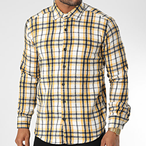Chemise Manches Longues A Carreaux Dessen6 Jaune