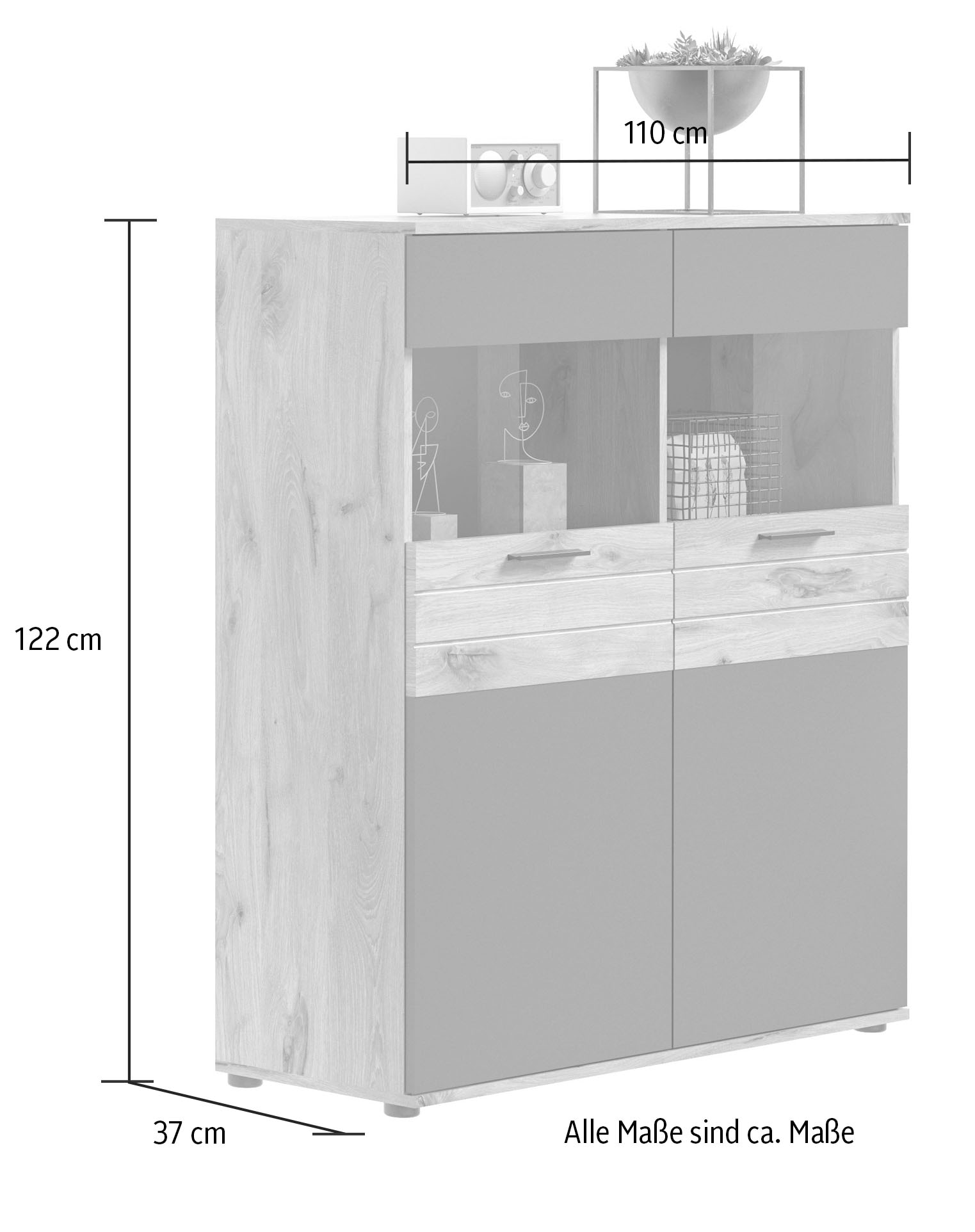 INOSIGN Vitrine »Riga« Höhe 122 cm