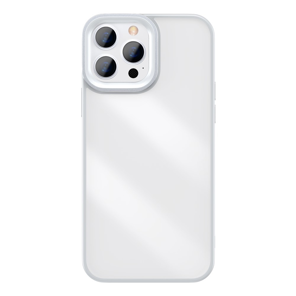 iPhone 13 Pro Hybrid Hardcase Hülle TPU Bumper Anti-Fingerprint   Acryl Rückseite - Weiss / Transparent