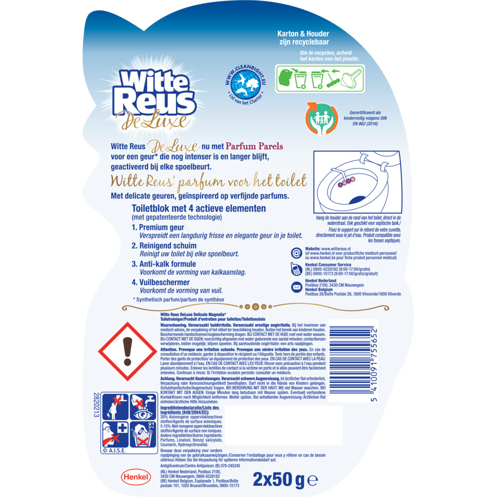 Witte Reus Toiletblok DeLuxe Delicate Magnolia2 stuks